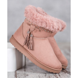 SHELOVET Mukluki Cu Cristale roz 1