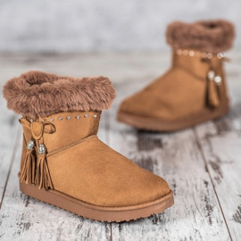 SHELOVET Mukluki Cu Cristale maro 2