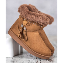 SHELOVET Mukluki Cu Cristale maro 1