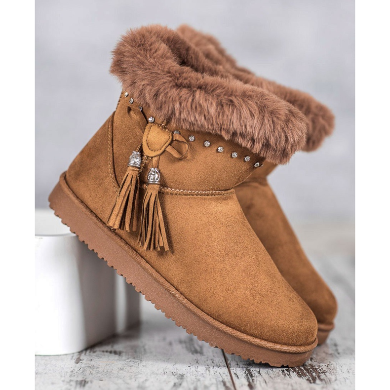 SHELOVET Mukluki Cu Cristale maro 1