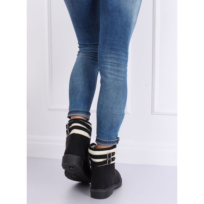 Cizme de damă din lemn, izolate negru, 1120-PA Negru 2