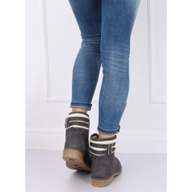 Cizme de damă din lemn izolate gri 1120-PA Gri 2