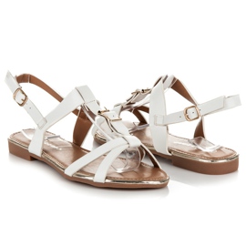 Pezzano Sandale plate cu regulament alb 1