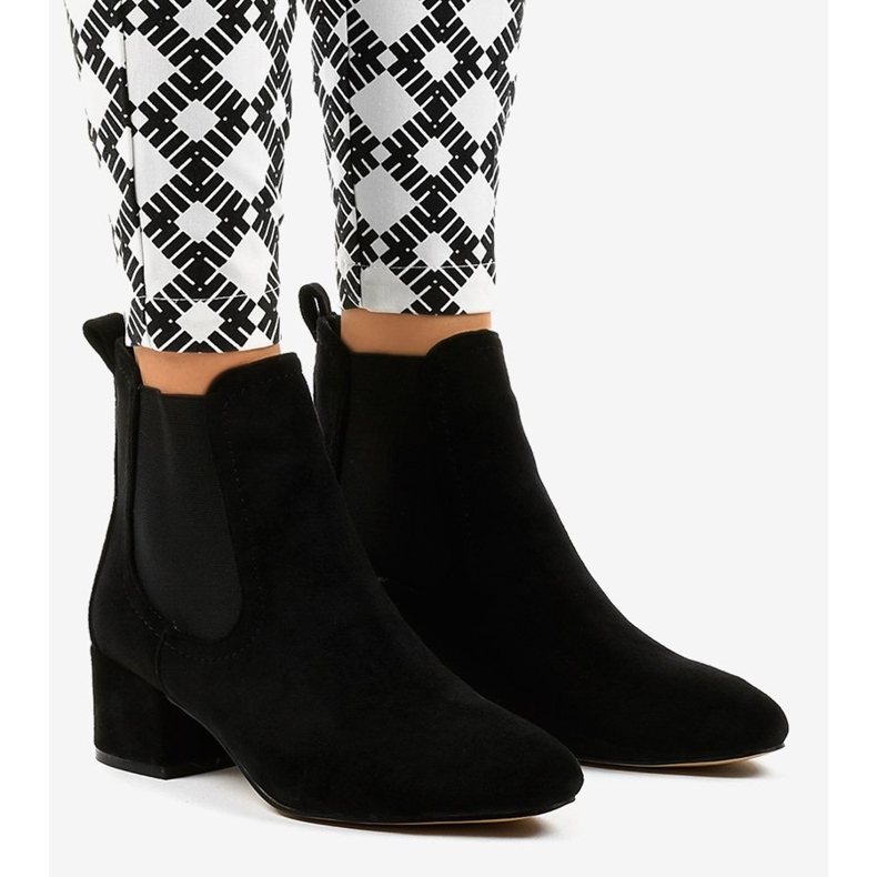 Ghete negre cu elastic 8012-PA negru 1