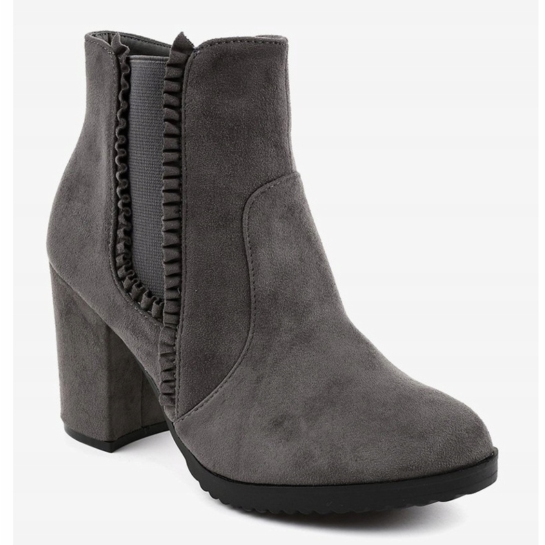 Cizme din piele de căprioară gri pe stâlpul A-762 1