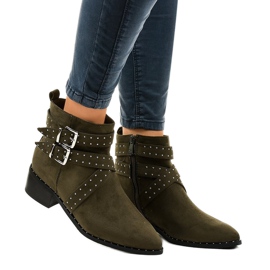 Cizme din piele de căprioară verzi pe stâlpul T172 verde 1 Cizme din piele de căprioară verzi pe stâlpul T172 verde 1