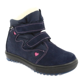Ren But Cizme cu membrană velcro 1541 albastru marin roz 1