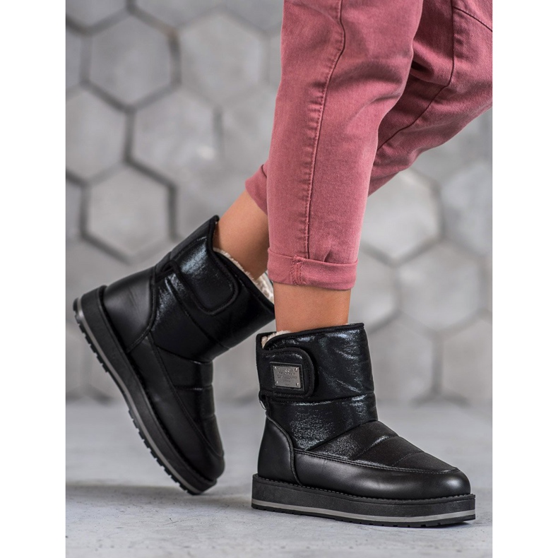 SHELOVET Cizme de zăpadă cu sclipici negru 2