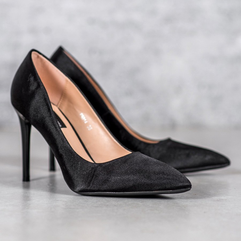 SHELOVET Știfturi din satin negru 2