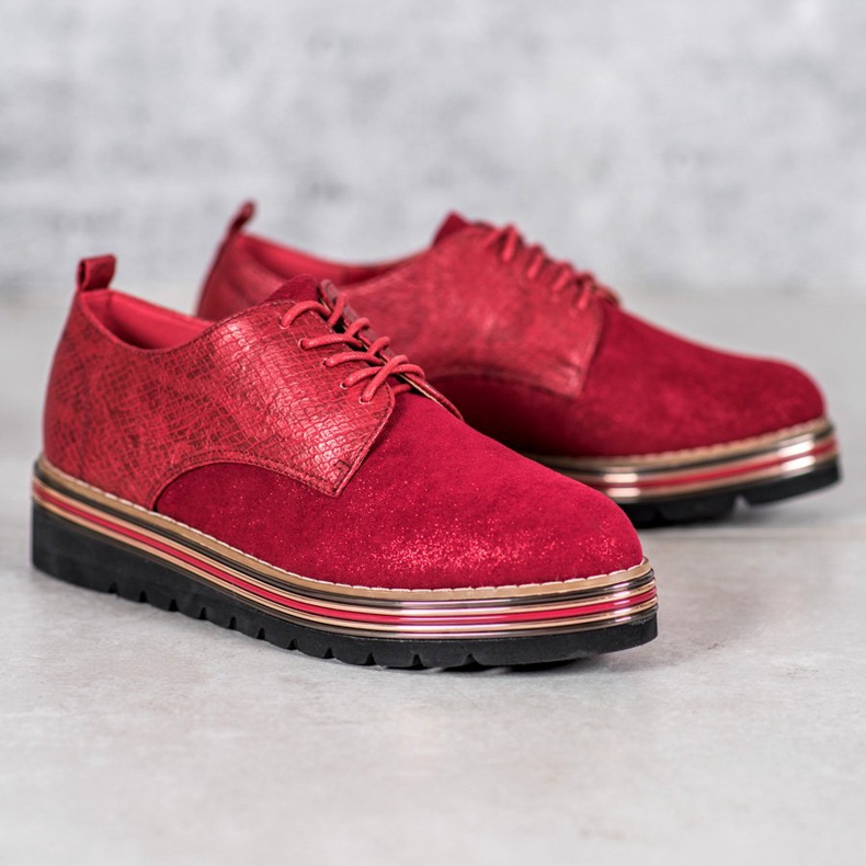 SHELOVET Încălțăminte pe platforma cu șarpe roșu 1