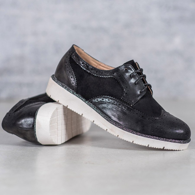 Pantofi din piele intoarsa VICES negru 1