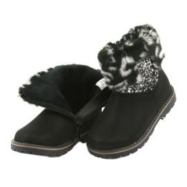 American Club Cizme negre americane pentru fete GC45 negru gri 4