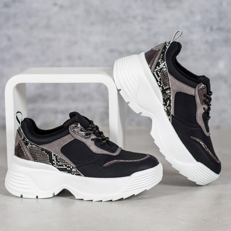 Snekaers pe platforma VICES negru 1