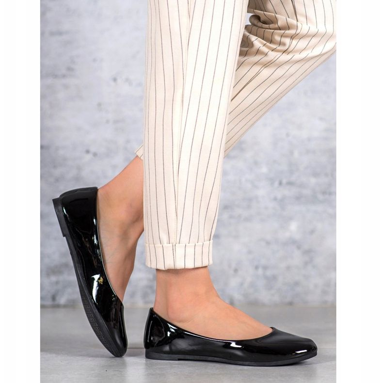 Balerini VICES lăcuite negru 2