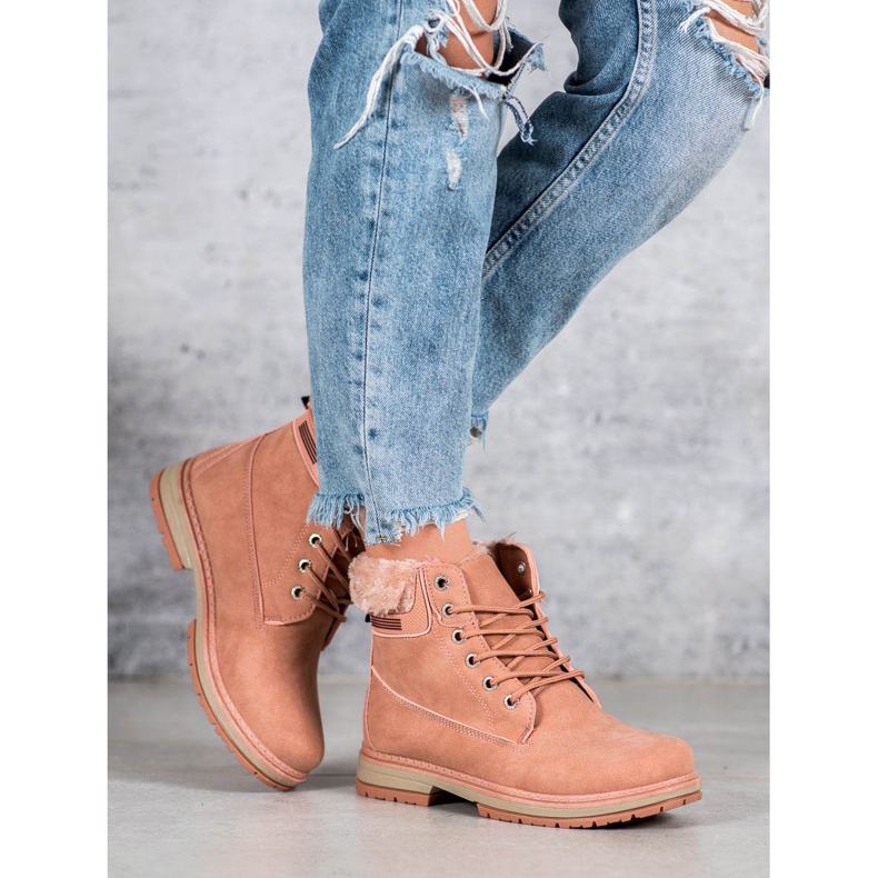 SHELOVET Cizme de drumeție cu blană roz 2