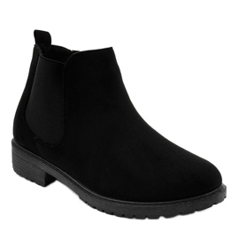 Cizme de damă plate negre cu elastic MZ-81 negru 1
