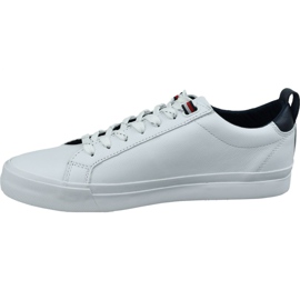 Încălțăminte Tommy Hilfiger Flag Detail Sneaker din piele M FM0FM02576-YBR alb 1