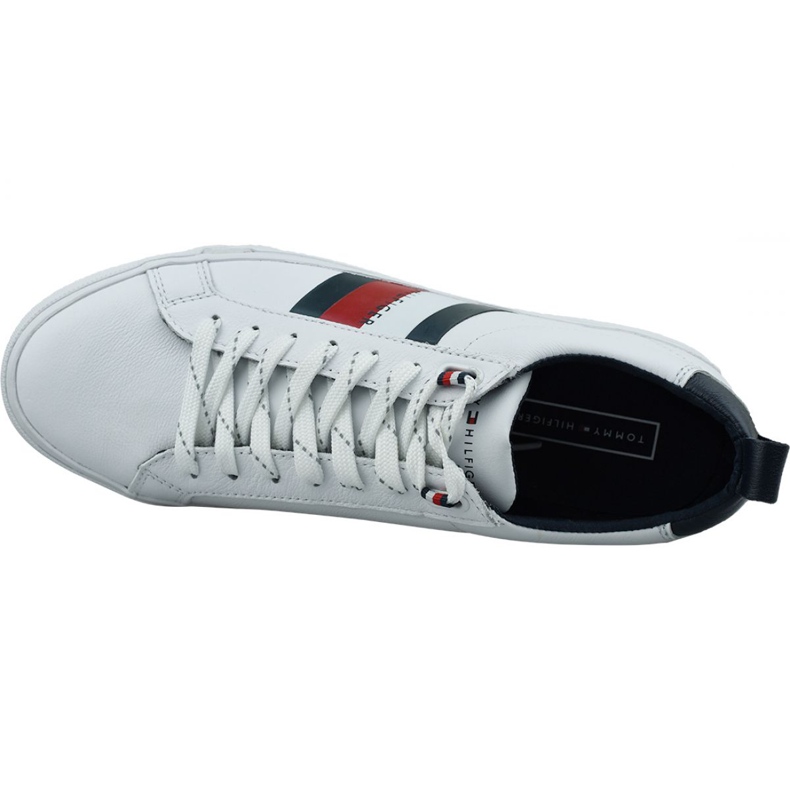 Încălțăminte Tommy Hilfiger Flag Detail Sneaker din piele M FM0FM02576-YBR alb 2