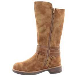 Cizme lungi American Club GC31 cu strasuri maro 2