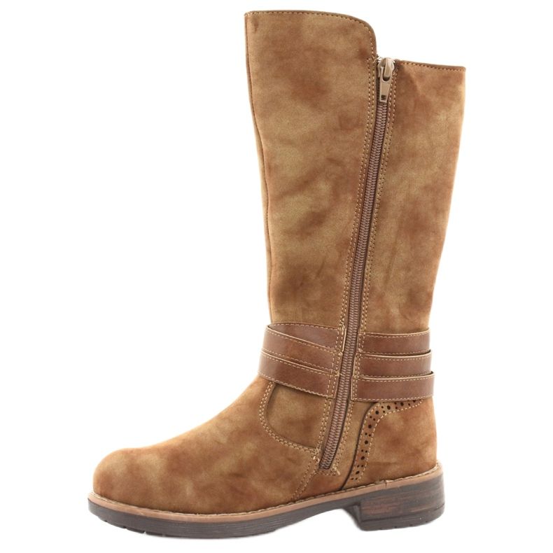 Cizme lungi American Club GC31 cu strasuri maro 2