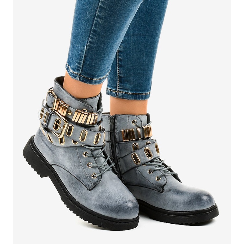 Cizme plate cu izolație albastră B2878-KB albastru 2