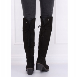 Cizme peste genunchi cu talpă de cauciuc negru 8B938 Negru 1 Cizme peste genunchi cu talpă de cauciuc negru 8B938 Negru 1