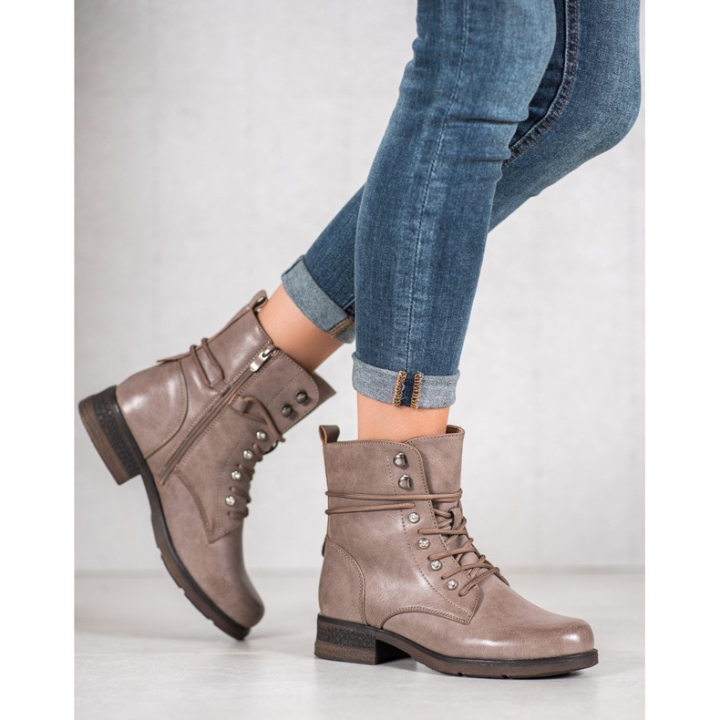 SHELOVET Cizme din piele ecologică maro 1