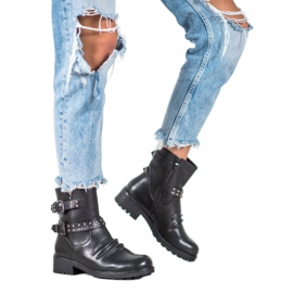 J. Star Cizme Rock la modă negru 2 J. Star Cizme Rock la modă negru 2