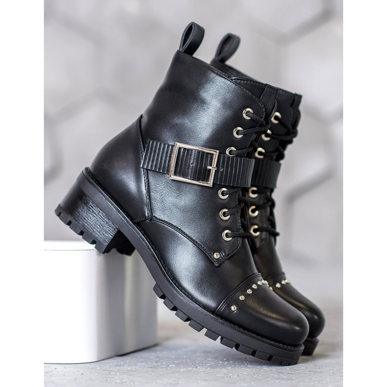 Seastar Muncitori cu cataramă decorativă negru 2