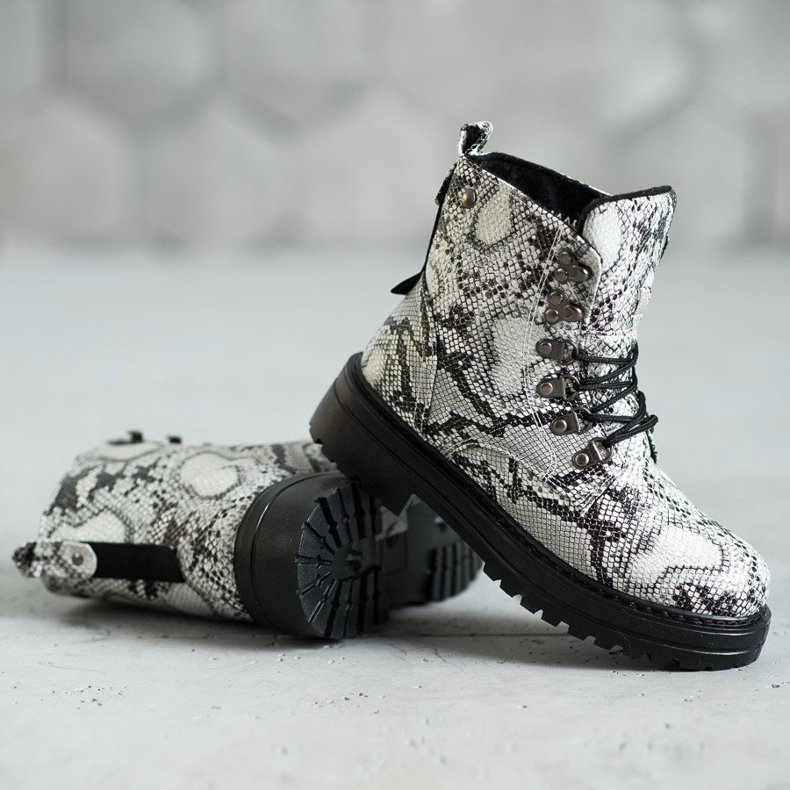 SHELOVET Trappers cu șiret alb multicolor 1