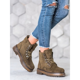 SHELOVET Trappers cu șiret maro multicolor verde 2