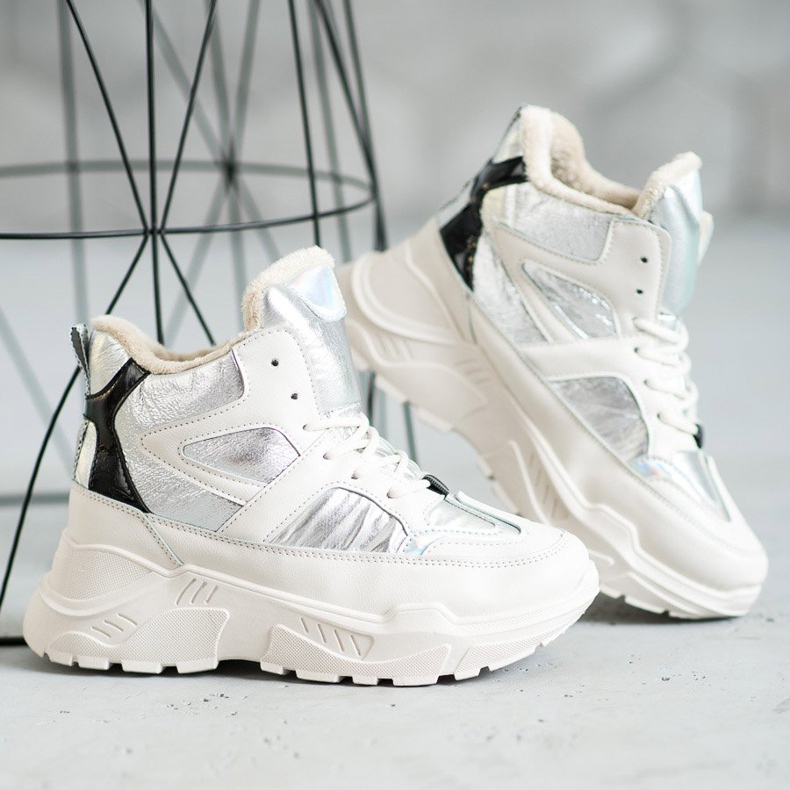 Ghete de moda sportive alb gri 1