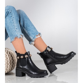 Seastar Cizme Cu Cristale negru galben 1