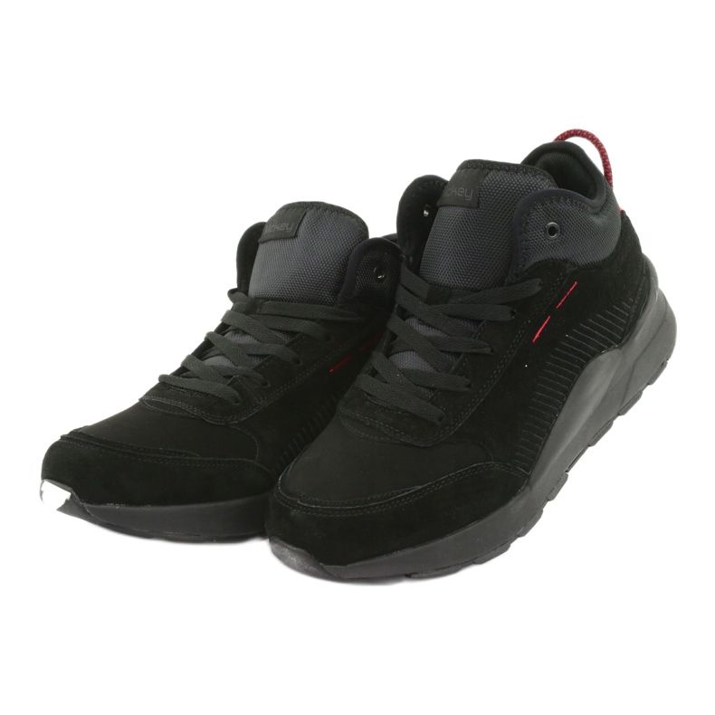 Pantofi sport pentru bărbați McKey High Black Suede 1068 negru 3