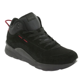 Pantofi sport pentru bărbați McKey High Black Suede 1068 negru 1
