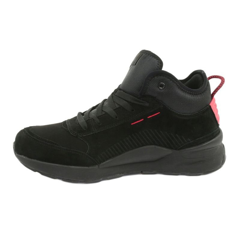 Pantofi sport pentru bărbați McKey High Black Suede 1068 negru 2