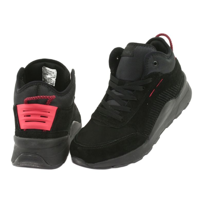 Pantofi sport pentru bărbați McKey High Black Suede 1068 negru 4