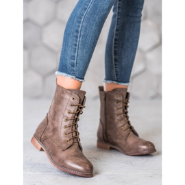 Super Me Cizme înalte cu piele ecologică maro 1 Super Me Cizme înalte cu piele ecologică maro 1