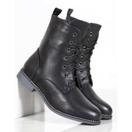 Super Me Cizme înalte cu piele ecologică negru 1