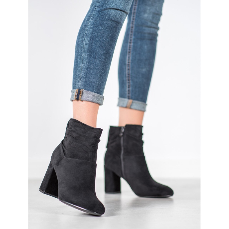 SHELOVET Ghete clasice cu toc înalt negru 2