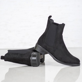 SDS Cizme Chelsea din piele de căprioară negru 2