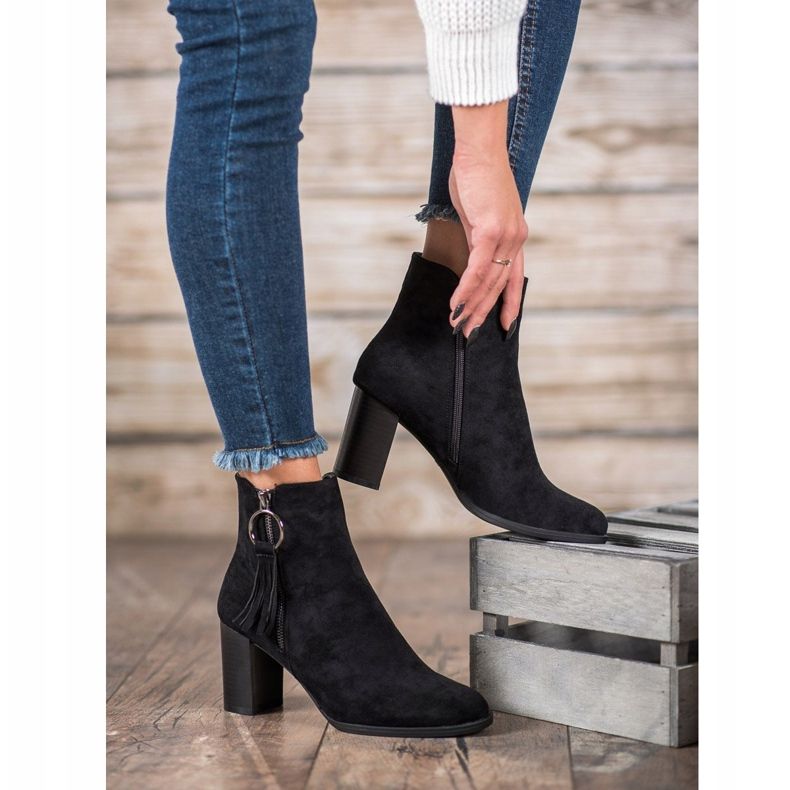 Filippo Cizme din piele de căprioară elegante negru 1