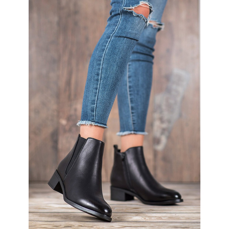 Ideal Shoes Ghete clasice cu bandă elastică negru 1