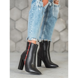 Seastar Ghete înalte cu curea decorativă negru 2 Seastar Ghete înalte cu curea decorativă negru 2