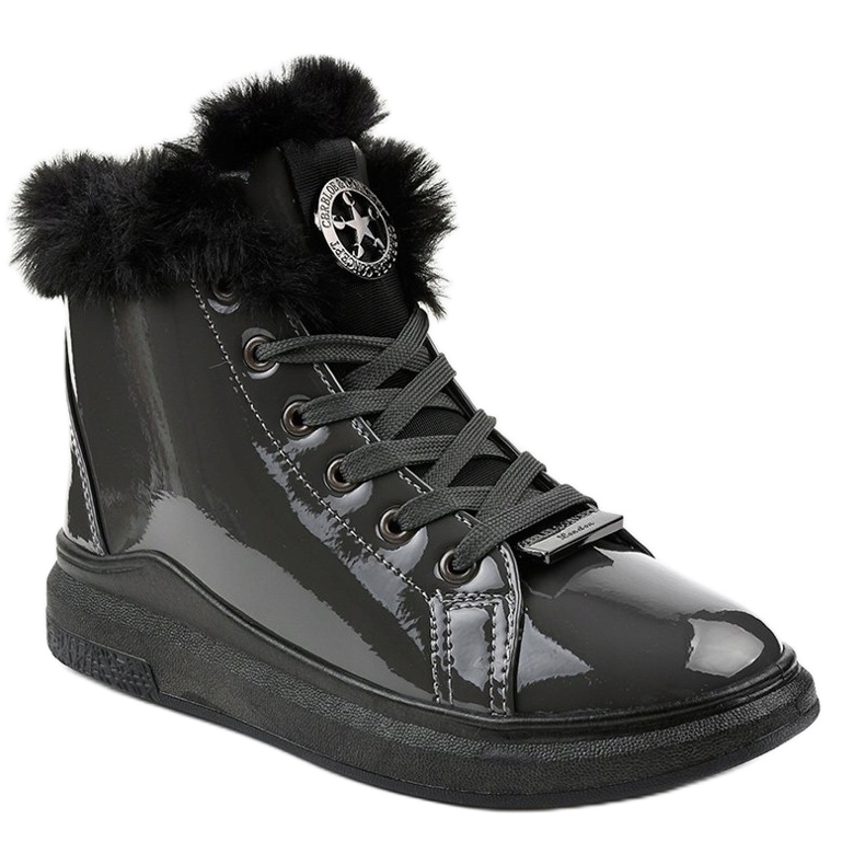 Adidași de culoare gri lăcuți TL135-7 1