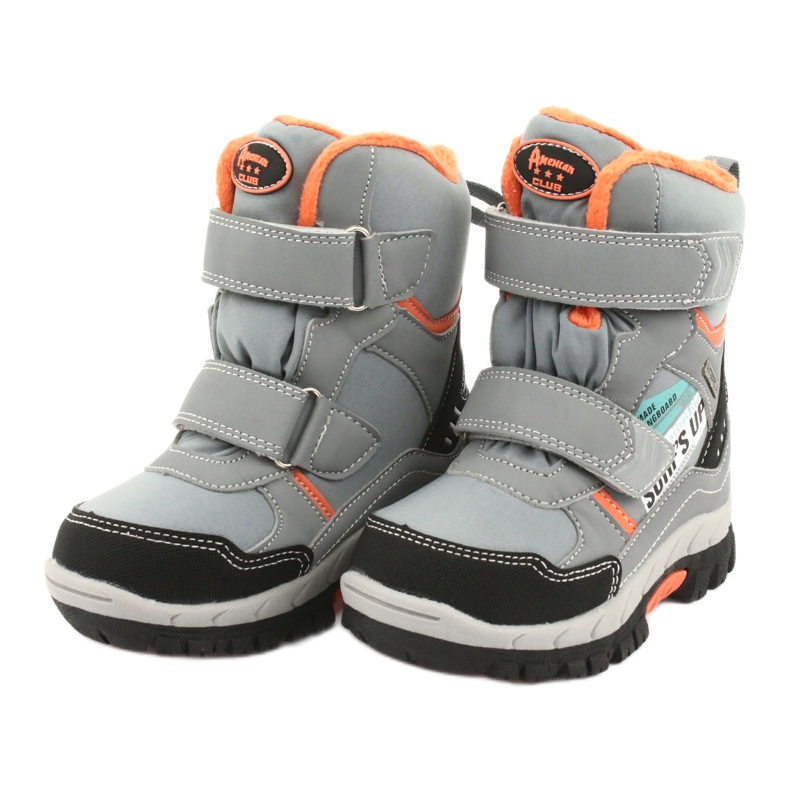 Cizme American Club cu membrană gri RL34 negru portocale 3