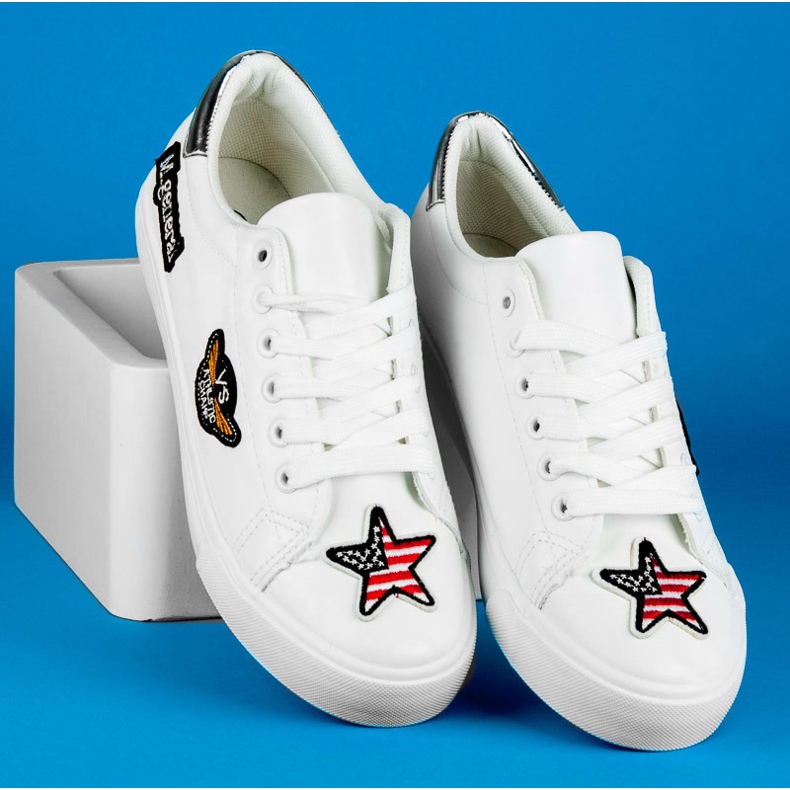 Seastar Adidași de armată cu patch-uri alb 2