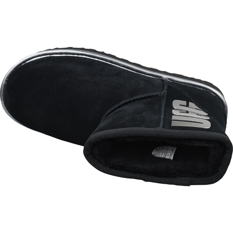Pantofi Ugg Classic Mini Ugg Rubber Logo W 1110087-BMT negru 2 Pantofi Ugg Classic Mini Ugg Rubber Logo W 1110087-BMT negru 2