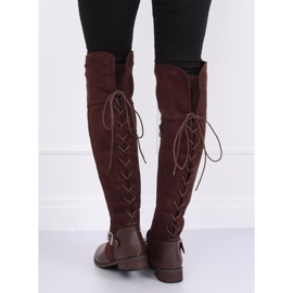 Cizme peste genunchi cu toc plat maro 688-3 Maro 1 Cizme peste genunchi cu toc plat maro 688-3 Maro 1