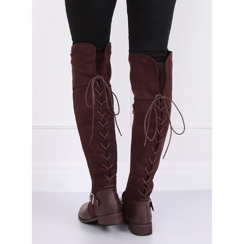Cizme peste genunchi cu toc plat maro 688-3 Maro 1 Cizme peste genunchi cu toc plat maro 688-3 Maro 1